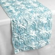 Efavormart Wonderland Rosette Premium Table Runners for Weddings Party Banquets Decor Fit Rectangle and Round Table - Light Blue