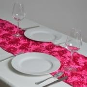 Efavormart Wonderland Rosette Premium Table Runners for Weddings Party Banquets Decor Fit Rectangle and Round Table - Fushia