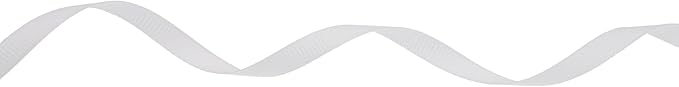 Solid Grosgrain Ribbon 25 Yard Each Roll 100% Polyester Woven Edge (1/4", White)