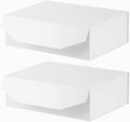 2Pcs 13x9x4 Inches White Gift Boxes with Lids for Presents Magnetic gift box White Large Gift Box for Bridesmaid Proposal，Groomsman (Glossy White)