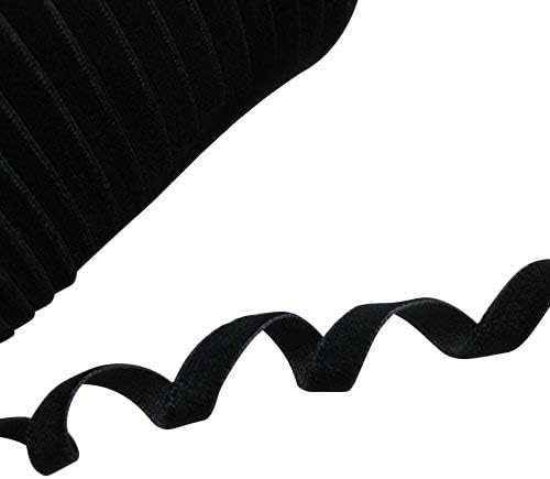 Chenkou Craft Black 25 Yards 3/8" Velvet Ribbon Lots Bulk (Black, 3/8"(10mm))