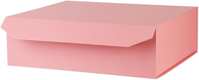 Pink Extra Large Gift Box with Lid 1 Pcs 19x16x6 Inches, Gift Box large Pink Gift Boxes for Presents Clothes Robe Wedding Dress Sweater,Reusable Foldable Bridesmaid Proposal Box（Matte）