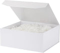 6 Pcs White Gift Box Large 13x11x5.3 Inch Magnetic Gift Boxes with Crinkle Paper White Large Gift Box with Shredded Paper Luxury Gift Boxes with Lids for Presents
