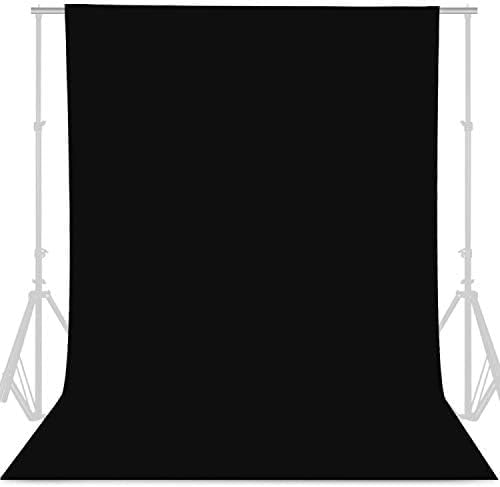 GFCC 8FTX10FT Black Backdrop Background for Photography Photo Booth Backdrop for Photoshoot Background Screen Video Recording Parties Curtain