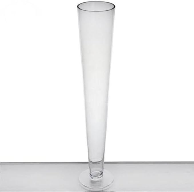Efavormart 4 Pack | 28'' Clear Heavy Duty Trumpet Glass Vase