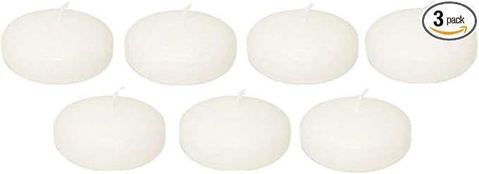 D'light Online Floating Candles Bulk Pack for Events, Weddings, Spa, Home Decor, Special Occasions and Holiday Decorations (Large - 3" (Set of 3), Pale Ivory)