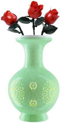 3D Puzzle Vase, 160 Curved Pieces DIY Flower Vase Craft Kit & 3D Puzzles for Adults, Creative Jigsaw Art Project Home Décor Centerpiece, (C-Jade Floral Carving)