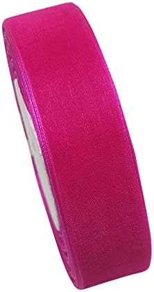 Chenkou Craft Solid Organza Ribbon 1 Roll 50 Yards Fuschia 1" (25mm) Craft Bow Party Christmas Decoration Packing Ribbons (Fuschia, 1"(25mm))
