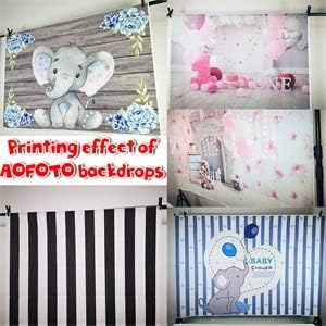 AOFOTO Flowers Baby Elephant Backdrop Light Blue 6x4ft Boy Gender Reveal Party Decorations Sweet Floral Baby Shower Photo Shoot Background for Photography Kids Child Birthday Photo Studio Props Vinyl