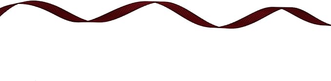 Solid Grosgrain Ribbon 25 Yard Each Roll 100% Polyester Woven Edge (1/4", Dark Red)