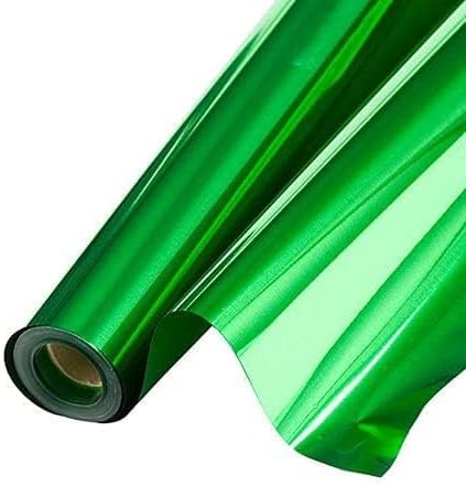 PMU Gift Wrap Mylar Roll Metallic Green 2-sided, 48 Inches X 25 Ft Roll 1.4 Mil Highly Reflective Mylar Film, Great for Gifts, Birthdays, Christmas, Baskets, Arts & Crafts