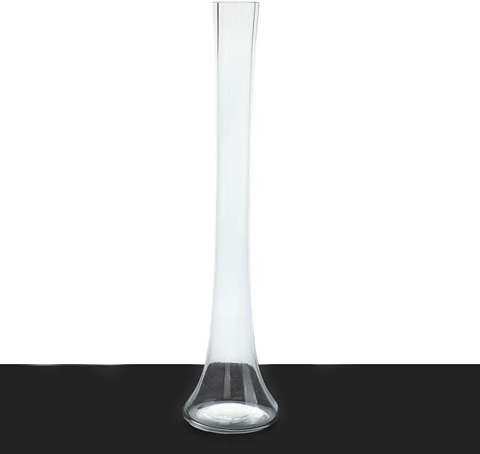 Efavormart 6 Pack Clear Heavy Duty Eiffel Tower Glass Vases with Round Base, Tall Skinny Flower Bud Vase Centerpieces - 20"