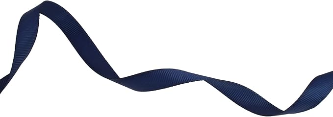 Solid Grosgrain Ribbon 25 Yard Each Roll 100% Polyester Woven Edge (1/2", Dark Blue)