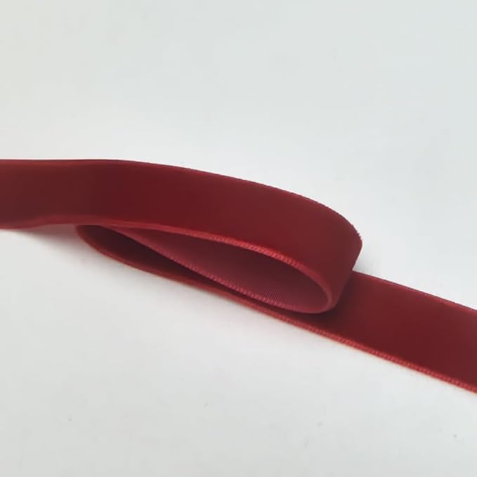 Chenkou Craft Christmas Red 25 Yards 5/8" Velvet Ribbon Lots Bulk (Red, 5/8"(15mm))