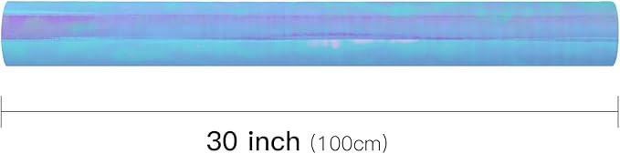 LeZakaa Blue Wrapping Paper Roll, Holographic Iridescent Wrapping Paper for Birthday, Valentine's, Mother's Day, Holiday, Large Roll, 30 inches x 32.8 Feet (92.9 sq.ft.)