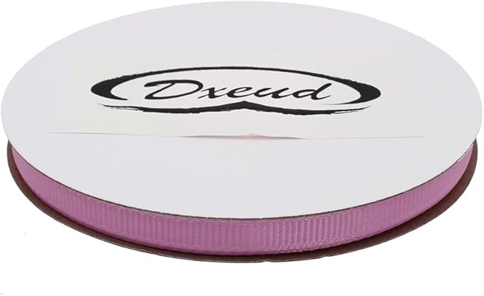 Solid Grosgrain Ribbon 25 Yard Each Roll 100% Polyester Woven Edge (1/4", Purple Pink)