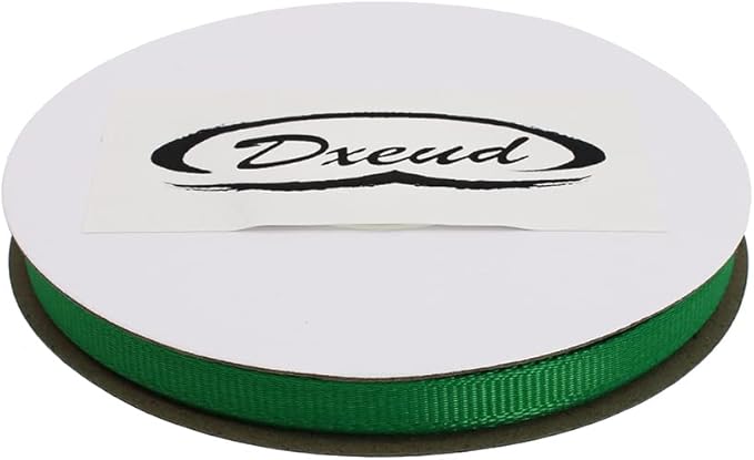 Solid Grosgrain Ribbon 25 Yard Each Roll 100% Polyester Woven Edge (1/4", Green)