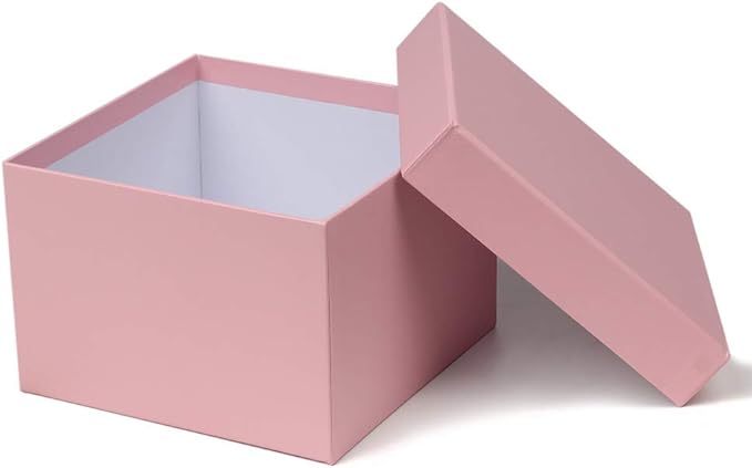 Briful Square Gift Boxes with Lids Set of 4 Pink Gift Box Assorted Sizes Nesting Gift Boxes for Presents Birthday Bridesmaid Wedding Valentines Christmas Party Favor Boxes