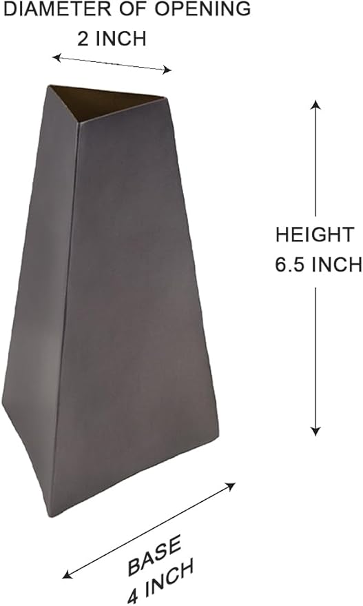 Serene Spaces Living Triova Stainless Steel Vase – Perfect for Fresh & Dried Flowers, Sculptural Accent for Mantels, Coffee Tables & Office Desks,Table Centerpiece, 4" Wide & 6.5" Tall, Pack of 12
