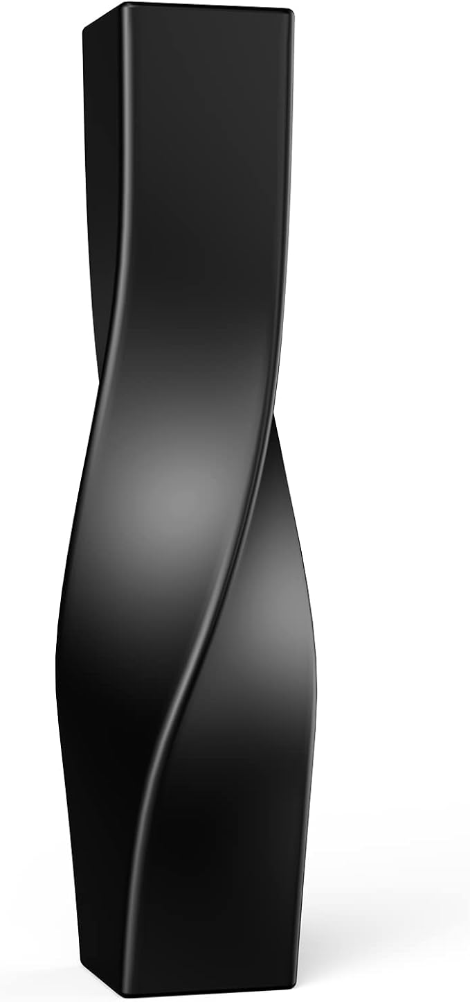 Tall Vase On Floor, 16.34" Twisted Geometric Flower Vase for Home, Living Room, Flower Centerpieces, Shelf, Table, Decor, Creative Unique Decorative Vases