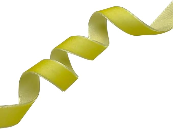 Chenkou Craft Yellow 25 Yards 3/8" Velvet Ribbon Lots Bulk (Yellow, 3/8"(10mm))