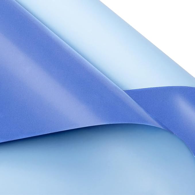 LeZakaa 20 Sheets Flower Wrapping Paper - Waterproof Reversible Floral Bouquet Paper - Sky Blue and Navy Blue Design for Father's Day, Graduation, Party, Holiday