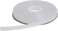 Solid Grosgrain Ribbon 25 Yard Each Roll 100% Polyester Woven Edge (1/4", White)