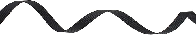 Solid Grosgrain Ribbon 25 Yard Each Roll 100% Polyester Woven Edge (1/4", Black)
