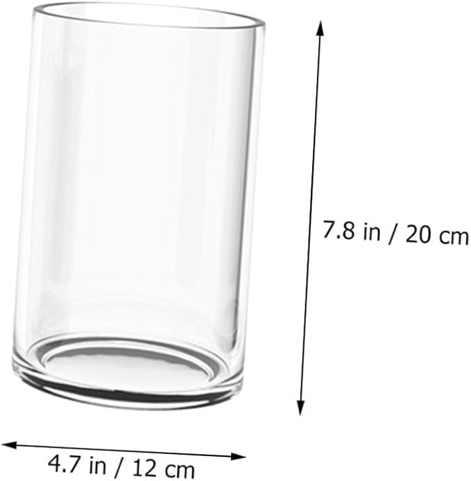 Transparent Cylinder Glass Vase Smooth Touch Floral Arrangement Container for Home Wedding Centerpiece Elegant Modern Flower Holder