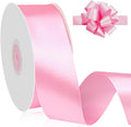1-1/2 inch(40mm) x 50 Yards Pink Wide Satin Ribbon Pink Fabric Ribbon for Gift Packaging, Wedding Decoration, Flower Bouquet, Holiday Party, Hair Accessories Bow, Invitation