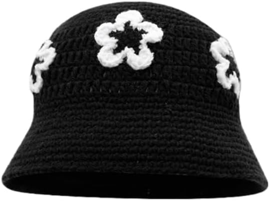 Winter Plush Fuzzy Bucket Hat Flower Fisherman Hats for Women Men Bucket hat
