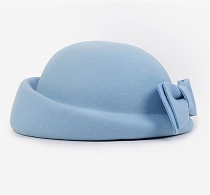 Women Wool Felt Ribbon French Fashion Vintage Millinery Beret Hats Top Cap Ladies Party Wedding Fedoras Chapeau