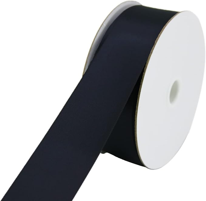 50Yards Black Double Faced Satin Ribbon 1.5 inch Flower Boutique Gift Wrapping Ribbon for DIY Crafts Bow Hair Headband Accessories