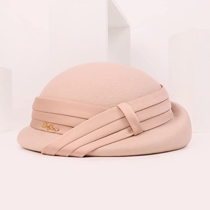 Women Wool Felt Ribbon French Fashion Vintage Millinery Beret Hats Top Cap Ladies Party Wedding Fedoras Chapeau