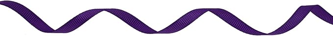 Solid Grosgrain Ribbon 25 Yard Each Roll 100% Polyester Woven Edge (1/4", Purple)