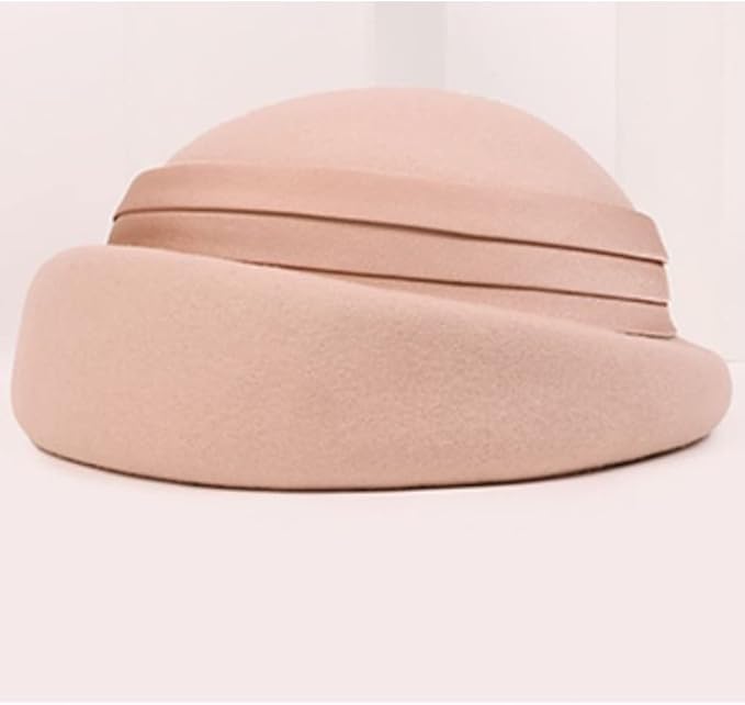 Women Wool Felt Ribbon French Fashion Vintage Millinery Beret Hats Top Cap Ladies Party Wedding Fedoras Chapeau
