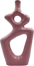 12 Inch Tall Decorative Handmade Aluminum Gourd Flower Vase in Pink
