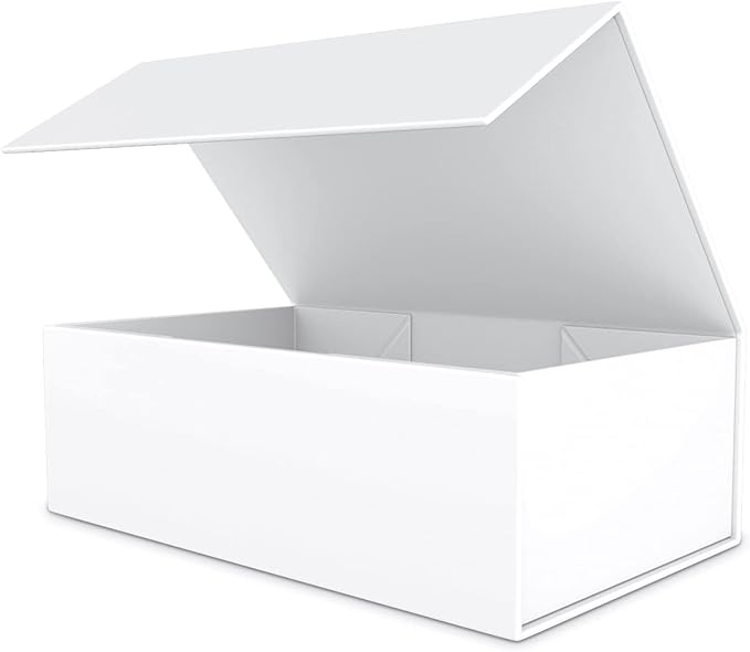 White Gift Box with Magnetic Closure Lid 10" X 6" X 3" Gift Boxe for Presents,Luxury for Gift Packaging, Bridesmaid Gifts Boxes,Birthday Gift Box