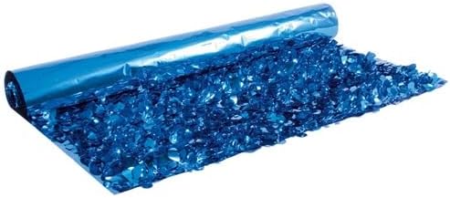 Anderson's Blue Metallic Floral Sheeting, 15 Ft. Parade Float Decoration for Trailers, Parties, Weddings, Proms, Photo Backdrops & Events – Shiny Fringe Garland for Indoor/Outdoor Use