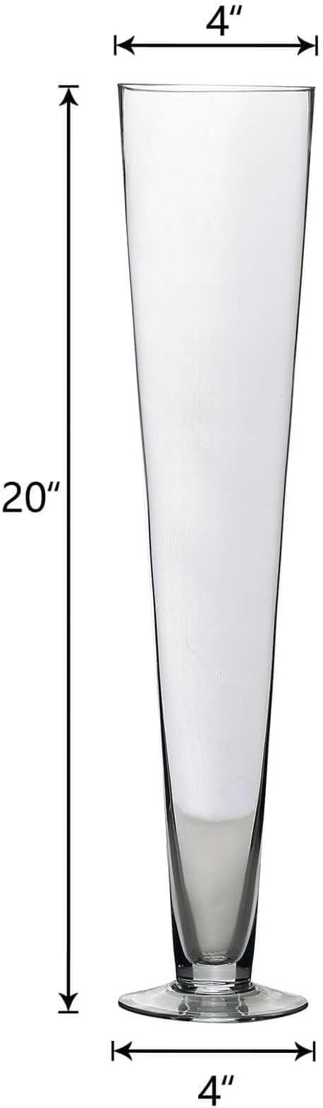Efavormart 12pcs/Set 20" Tall Trumpet Heavy Duty Glass Centerpiece Vase for Wedding Party Banquet Events Centerpiece Decoration