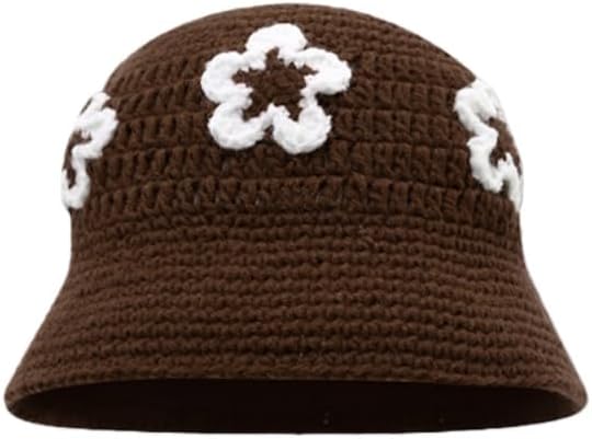 Winter Plush Fuzzy Bucket Hat Flower Fisherman Hats for Women Men Bucket hat