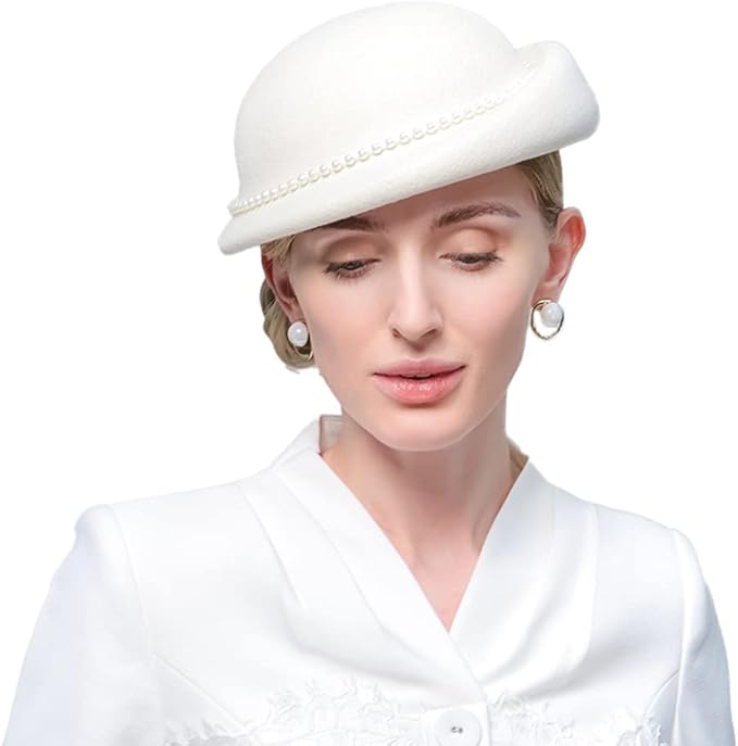 Women Wool Felt Ribbon French Fashion Vintage Millinery Beret Hats Top Cap Ladies Party Wedding Fedoras Chapeau