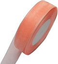 Chenkou Craft Solid Organza Ribbon 1 Roll 50 Yards Peach 1" (25mm) Craft Bow Party Christmas Decoration Packing Ribbons (Peach, 1"(25mm))