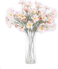 6 Pcs Artificial Calliopsis Flowers Fake Silk Flower Table Kitchen Home Garden Party Wedding Decoration Approx 24'' High Watercolor Pink No Vase