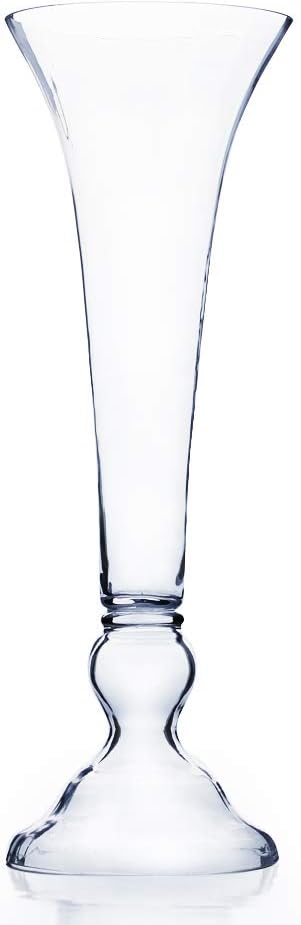 WGVI WGV Clear Unique Trumpet Vase/Center Piece, 23.5-Inch