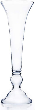 WGVI WGV Clear Unique Trumpet Vase/Center Piece, 23.5-Inch