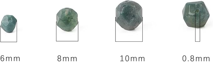 Faceted Natural Moss Agate Stone Round Beads 6mm 36cm/Strand for Jewelry Making