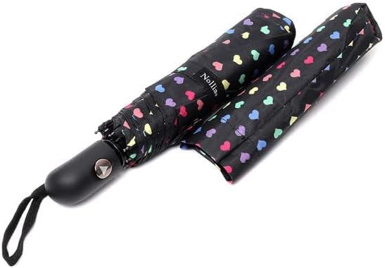 Nollia Windproof Automatic Travel Umbrella, Compact Portable with Reinforced Ribs for Sun & Rain