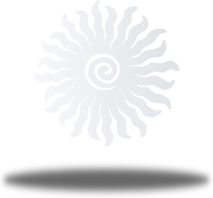 Riverside Designs Sunburst Metal Wall Art Steel Outdoor Decor - Heavy-Duty and Waterproof - Made in USA (36", White)
