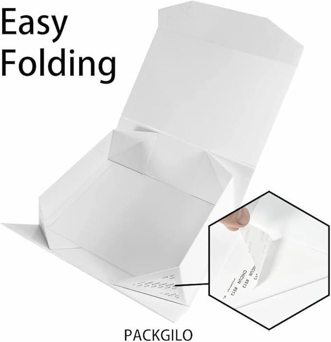1Pcs 13x9x4 Inches White Gift Boxes with Lids for Presents Magnetic gift box large Gift Box for Bridesmaid Proposal，Groomsman (Glossy White)
